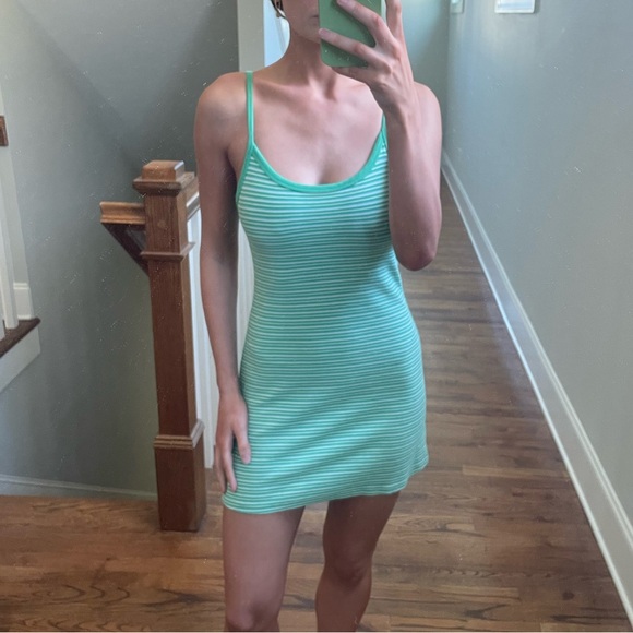green emerald velvet dress Erica Green Striped Short Dress
